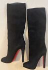 Christian Louboutin Black Suede Tall Boots Size 41