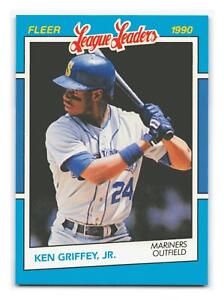 Ken Griffey, Jr. HOF 1990 Fleer League Leaders 2nd Year #14 Mariners NM-MINT