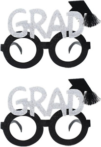 Graduation Glasses, Glitter Grad Glasses for 2024 Grad Party Decorations Supplie