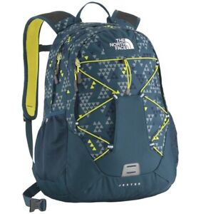 New The North Face Jester Backpack Prussian Blue Trifecta Print Padded Straps