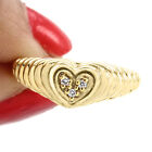 18k Yellow Gold Plated Alloy Round Diamond in Heart Shape Promise Ring Size 6.5