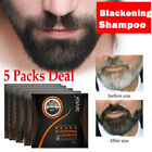 Men Black Beard Simple Hair Dye Color Shampoo Permanent Darkening Hair Coloring