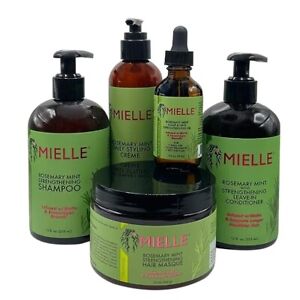MIELLE Rosemary Mint Strengthening Curly Hair Care Products 5Pcs Bundle Set !