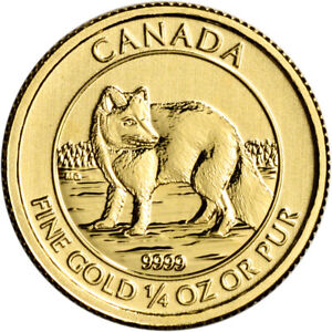 2014 Canada Gold Arctic Fox $10 - 1/4 oz - BU