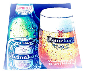 Heineken Lager Beer Vintage Print Ad 1984 Glass Bottle New York New York
