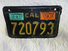 1963 California Motorcycle License Plate Tag 72093 Has 1970 1971 Tags bent a bit