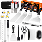 New ListingGriddle Accessories Kit, 34Pcs Stainless Steel Flat Top Grill Tools Set for Blac