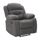 RECLINER CHAIR with Cupholder, Faux Microsuede, Gray