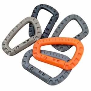 5Pcs Buckle Key Chain D-Ring Snap Plastic Clip Hook Outdoor Carabiner Camping