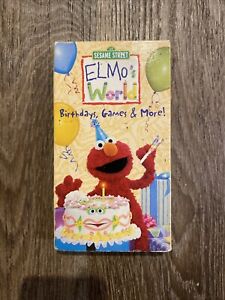 Sesame Street Elmo's World Birthdays Games More VHS 2001 Video Tape PBS Kids