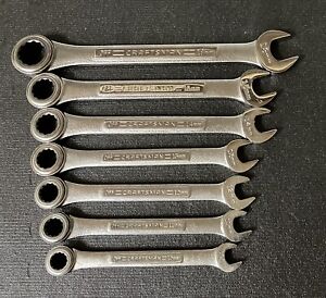 Vintage Craftsman Metric 7pc Ratcheting Wrench Set USA -VA- 42641 42642 42648