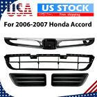 For 2006 2007 Honda Accord 4DR Front Upper Lower Grille and Fog Light Covers Set (For: 2007 Honda Accord)