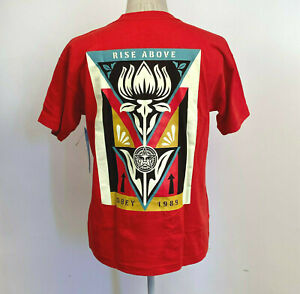 Obey Men's Sustainable T-Shirt Deco Flower Red Size M NWT Andre Star