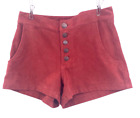 Express Faux Suede Shorts 0 Retro 70s Hot Pants Button Fly Rust Festival 24x2.25