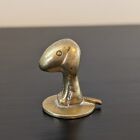 Vintage Miniature Brass Sitting Dog Figurine Modernist Hagenauer Style MCM