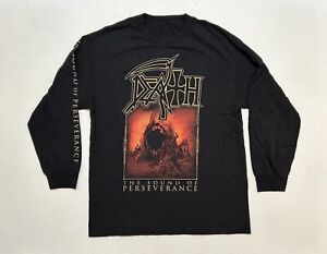 Death Shirt Mens Large Black Long Sleeve Metal Band Perseverance of Sound Adult