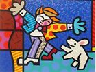 Romero Britto Brendan and the Wishing Dog POPART Hand Signed Dog Serigraph PP