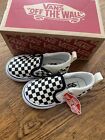 NWT Vans Off The Wall Checkered Black & White  Slip On Shoes Toddler Sz 6
