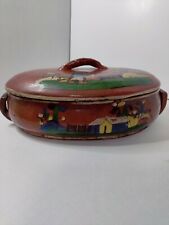 Vintage Mexican Casserole Red Wear Pottery With Lid very old piece of pottery