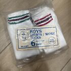 Vintage Tube Socks Striped Blue White 70s USA Long Small Deadstock Pack X6 Boys