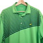 MASTERS TECH Green Stripe Performance Golf Polo Shirt Augusta Natl Mens Size L
