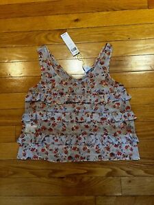 BCBG ladies small swing tank top sheer shirt floral multicolor new with tags