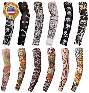 12 PCS Sports Arm Sleeves for Braces Splints & Slings , Tattoo Sleeve Seamless H
