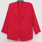 Sag Harbor Blazer Womens Size 14 Red Long Sleeve Button Front Pockets