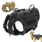 Military Dog Tactical Harness With Pouches MOLLE No Pull Vest Adjustable PITBULL