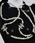 CHANEL Pearl Necklace Long for Women white beautiful