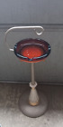 New ListingVintage Mid Century Pedestal Metal Smoking Stand Ashtray w/ Glass Insert *Great*