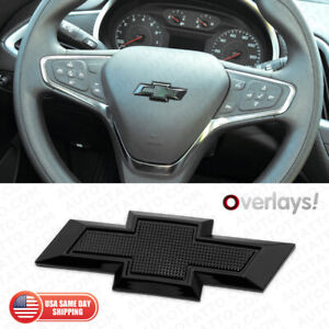 Gloss Black Steering Wheel Bowtie Overlay Chevy Silverado 2014-2024 Emblem Badge (For: 2018 Cruze)