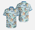 Bluey Summer Family Hawaiian Shirt, Bluey and Bingo Beach Hawaiian Shirt