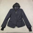 Baubax Travel Blazer Hoodie Jacket Womens Medium Navy Blue Full Zip Convertible