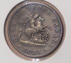1854 CANADA 1/2 PENNY TOKEN COPPER NICE DETAILS RARE COIN ADD COLLECTION