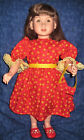 Summer Red Dress with Yellow Suns, Yellow Ribbon & Purse-Fits 23