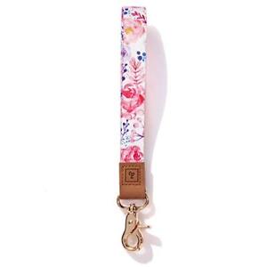 Wristlet Strap for Key, Hand Wrist Lanyard Key Chain Holder Pink Flowers