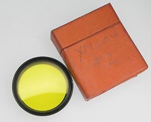 Leica E.Leitz Wetzlar GCOOL Black Rim Yellow 2 Filter for Summitar ..Minty w/Box