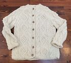 Women's Vintage Hand Knit Miss Erika Italian Wool Cardigan Sweater - Sz S
