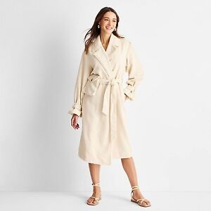 Women's Boucle Frayed Edge Trench Coat - Future Collective with Jenny K. Lopez