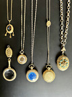 VINTAGE jewelry lot of gold tone medallion pendant necklaces