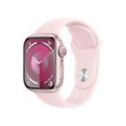 Apple Watch Series 9 41mm Smartwatch Pink Case w/ Pink Sport Band M/L NEW SEALED