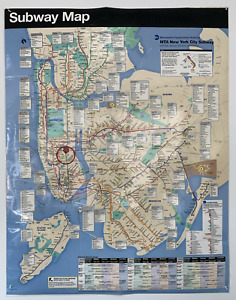 Large NYC Subway Map NYCT MTA Station Poster 46x58 May 2008