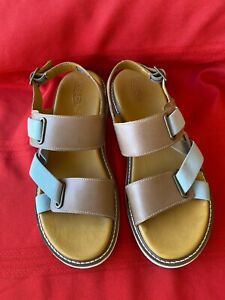 Keen Lana Z-Strap Sandals Leather Size 10 Tan Blue Flat Open Toe EUC