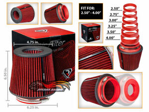 RED Universal Inlet Air Intake Cone Open Top Dry Replacement Filter For BMW