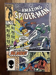AMAZING SPIDER-MAN #272-1ST APPEARANCE OF SLYDE-PUMA APPEARS-KYLE BAKER NM 9.4