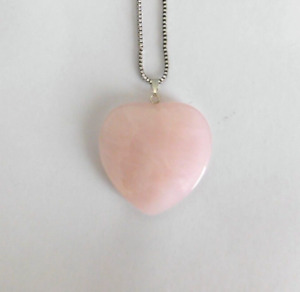 Heart Pendant Necklace Rose Quartz 18