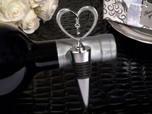 1 Heart key wine bottle stopper bridal shower favors wedding favor