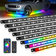 MICTUNING N8 Car Underglow Light Bar Kit,Chasing Color RGB+IC LED Aluminum Strip