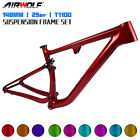 AIRWOLF FULL Suspension 29er Carbon MTB Cyclocross Bike Frame 148*12mm XC Clear